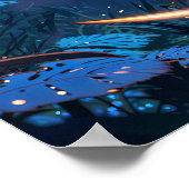 Flachende Federn - Dramatischer Illustrationsstil Poster (Ecke)