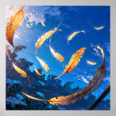 Flachende Federn - Dramatischer Illustrationsstil Poster (Vorne)