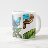Flachende Kunst: Wasserfarbenschmetterling Jumbo-Tasse (Vorderseite Rechts)