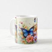 Flachende Kunst: Wasserfarbenschmetterling Kaffeetasse (Vorderseite Links)