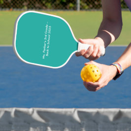 Flacher Aquamariner Hintergrund - Zurück-zur-Schul Pickleball Schläger
