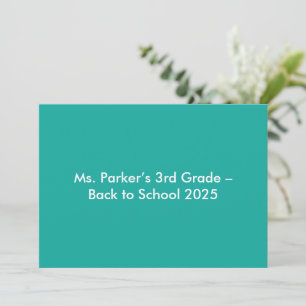 Flacher Aquamariner Hintergrund - Zurück-zur-Schul Save The Date