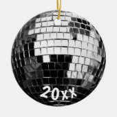 Flacher Circle Round Disco Ball Personalisiert Kee Keramik Ornament (Vorne)