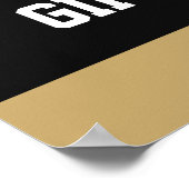 Flacher Gold- und Schwarz-Geburtstag Poster (Ecke)