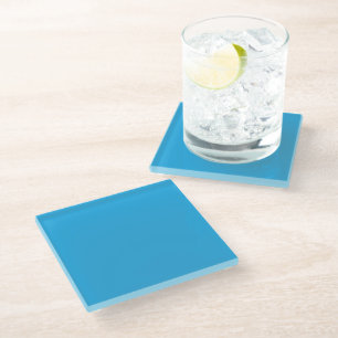 Flacher Himmelblauer Hintergrund für Web & Print Glasuntersetzer