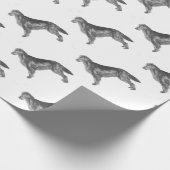 Flacher überzogener Retriever Geschenkpapier (Ecke)