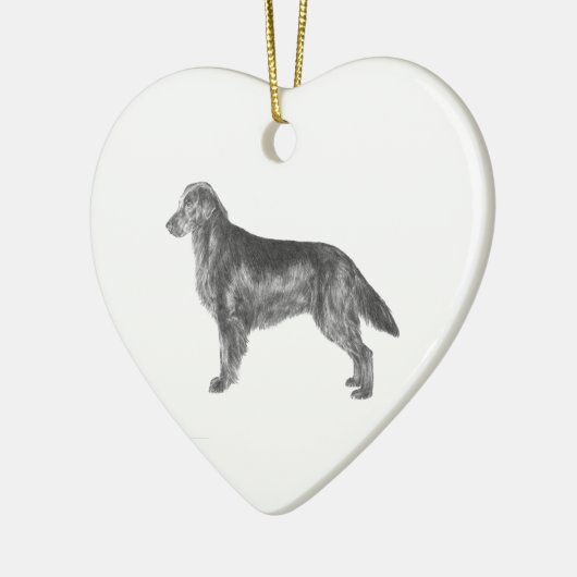 Flacher überzogener Retriever Keramikornament (Links)