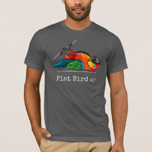 Flacher Vogel bei 40 Grad, lustig, bunt T-Shirt
