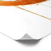 Flacher Weißer Orange Poster (Ecke)