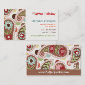 Flacheres Paisley - Rosa - Visitenkarte (Vorne/Hinten)