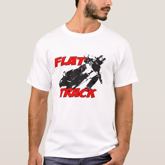 Flaches Bahn-Motorrad-Laufen T-Shirt (Vorderseite)