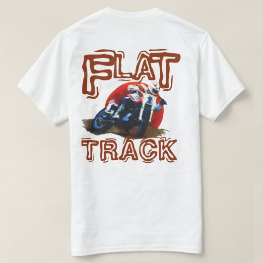 FLACHES BAHN-MOTORRAD-RENNLÄUFER-WEISS T-Shirt (Design Rückseite)