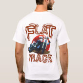 FLACHES BAHN-MOTORRAD-RENNLÄUFER-WEISS T-Shirt (Rückseite)