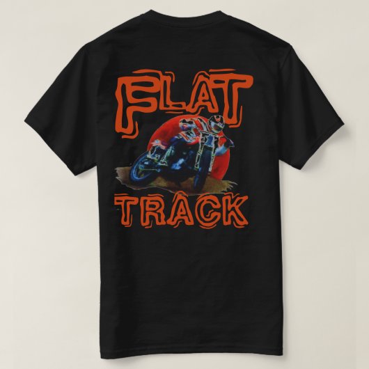 FLACHES BAHN-MOTORRAD-RENNLÄUFER-WEISS T-Shirt (Design Rückseite)
