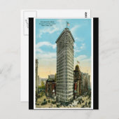 Flaches Eisen-Gebäude. Broadway und fünfte Allee. Postkarte (Vorne/Hinten)