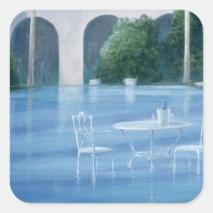 Flaches Ende Quadratischer Aufkleber