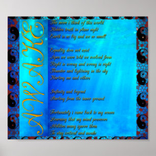 Flaches Erdgedicht-Plakat Poster