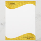 Flaches Etikett Border - Welle Gold 1 Briefbogen (Vorderseite)