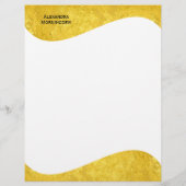 Flaches Etikett Border - Welle Gold 1 Briefbogen (Rückseite)