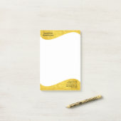 Flaches Etikett Border - Welle Gold 1 Post-it Klebezettel (Auf Schreibtisch)