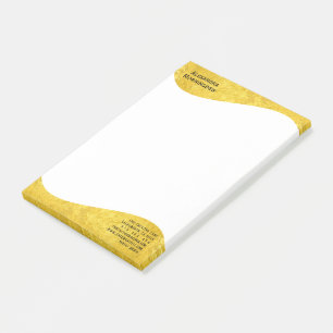 Flaches Etikett Border - Welle Gold 1 Post-it Klebezettel