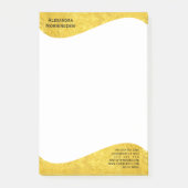 Flaches Etikett Border - Welle Gold 1 Post-it Klebezettel (Vorderseite)