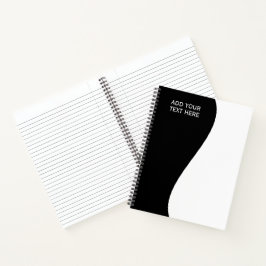 Flaches Etikett Border - Welle schwarz 1 Notizblock