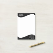 Flaches Etikett-Rand - Welle schwarz 1 Post-it Klebezettel (Auf Schreibtisch)