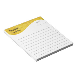 Flaches Etikettenrand - Welle Gold 1 Notizblock
