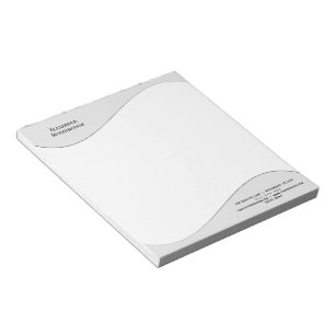 Flaches Etikettenrand - Wellen grauer Gradient 1 Notizblock