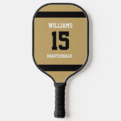 Flaches Gold und Schwarz Pickleball Schläger (Rückseite)
