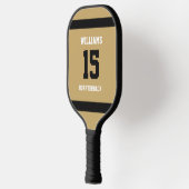 Flaches Gold und Schwarz Pickleball Schläger (Links)