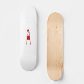 flaches grafisches Rot white.png des Leuchtturmes Skateboard (Vorderseite)