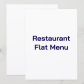 Flaches Menü Menükarte (Vorne/Hinten)