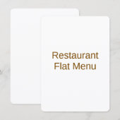 Flaches Menü Menükarte (Vorne/Hinten)
