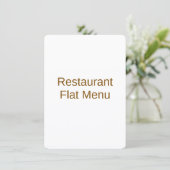 Flaches Menü Menükarte (Stehend Vorderseite)
