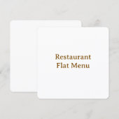 Flaches Menü Menükarte (Vorne/Hinten)