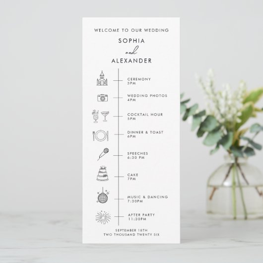 Flaches Minimalistisches Zeitplan-Programm für ein Programm (Stehend Vorderseite)