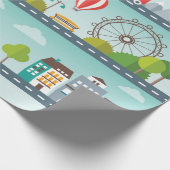 Flaches Stadtbild-Karten-Packpapier Geschenkpapier (Ecke)