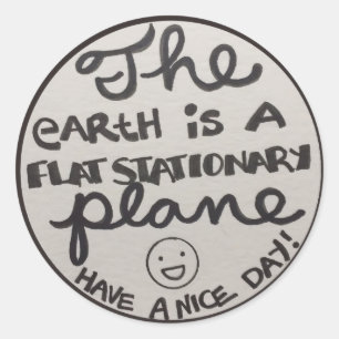 Flaches stationäres Flugzeug Runder Aufkleber