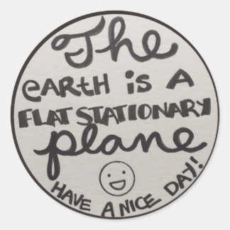 flaches stationäres Flugzeug Runder Aufkleber