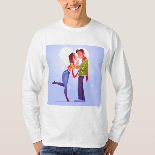 flaches Valentin-s-day-Paar T-Shirt (Vorderseite)
