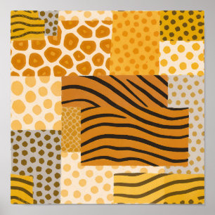 Flachfarbige Safari-Druck-Komposit-Tapete Poster