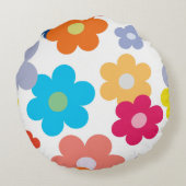 Flachfarbiges Muster Rundes Kissen (Rückseite)