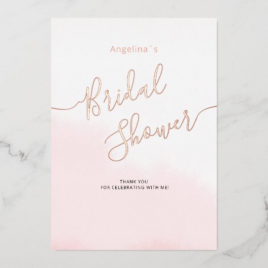 Flachfolien-Brautparty DANKEN SIE Karte (Vorderseite)