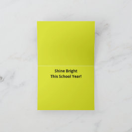 Flachgelber Hintergrund - Zurück-zur-Schule-Textur Dankeskarte