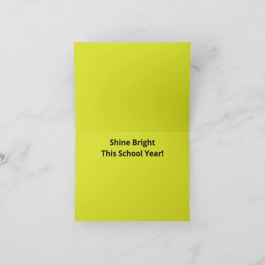 Flachgelber Hintergrund - Zurück-zur-Schule-Textur Dankeskarte (Innenseite)