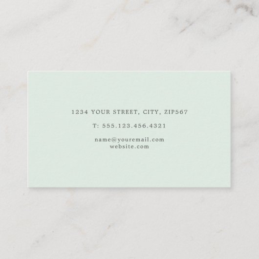 Flachgrüne und blaue bemalte Berge Visitenkarte (Rückseite)