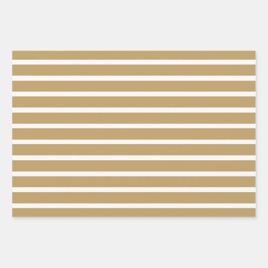 Flachige neutrale Streifen Geschenkpapier Set (Vorderseite 3)