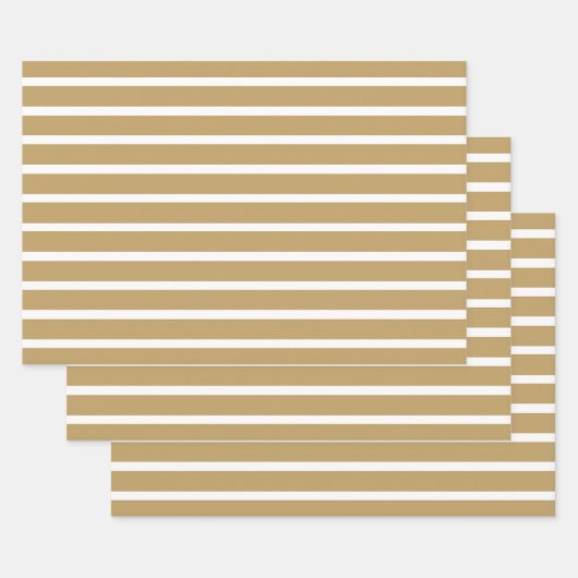Flachige neutrale Streifen Geschenkpapier Set (Set)